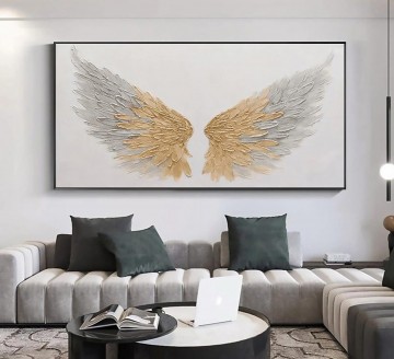  gold - Gold Angel Wing or abstrait par Couteau à palette art mural minimalisme